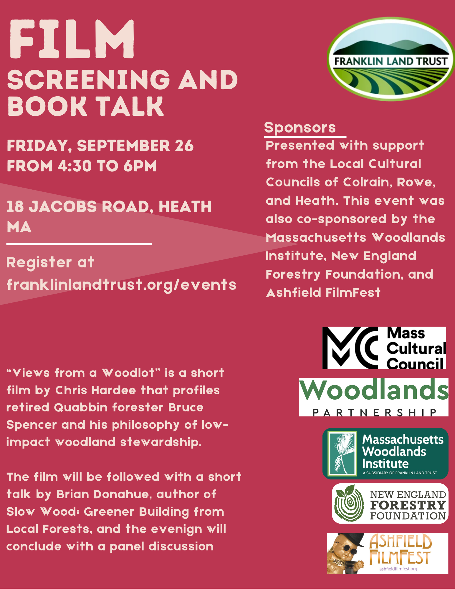 "Views from a Woodlot" is a short film by Chris Hardee that profiles retired Quabbin forester Bruce Spencer and his philosophy of low impact woodland stewardship.